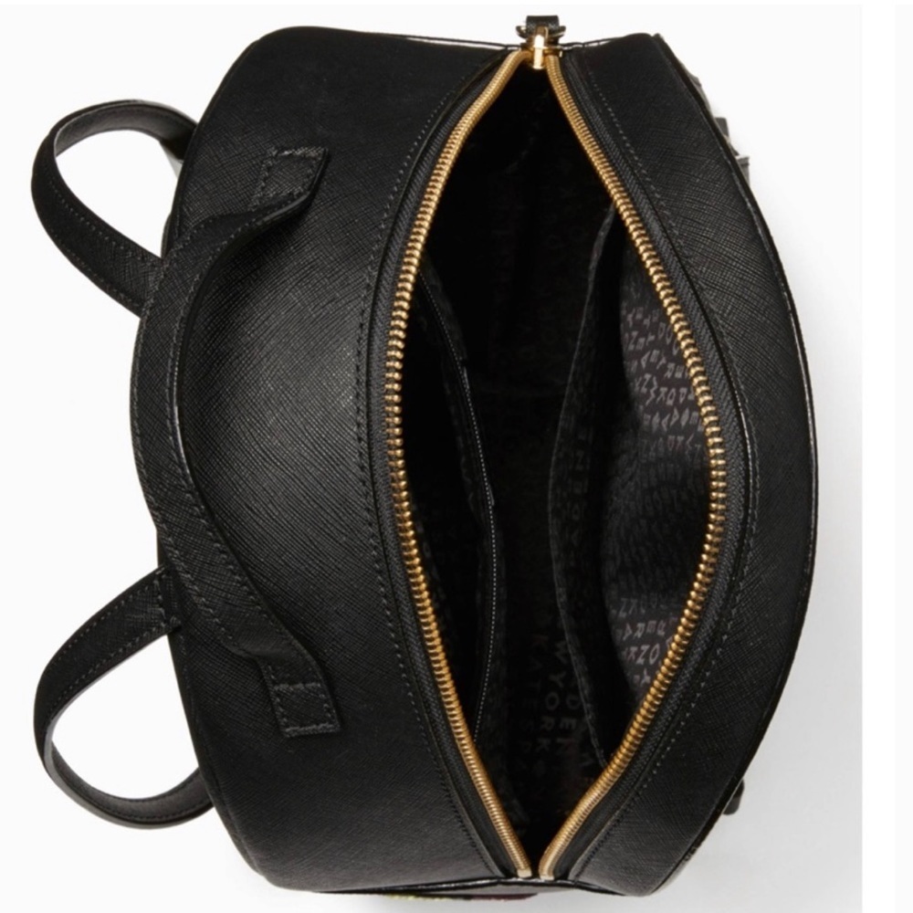 NEW! Kate Spade Run Wild Leopard Tomi Leather Backpack Sequin Black - Picture 4 of 12